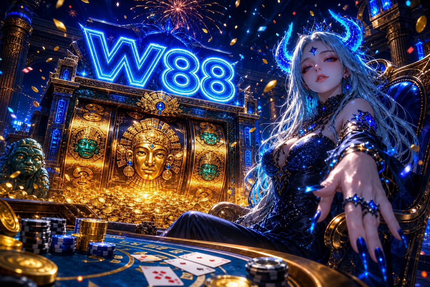 Ảnh bìa Fortune Dragon W88 với biểu tượng rồng may mắn và giao diện trò chơi trên nền đỏ vàng