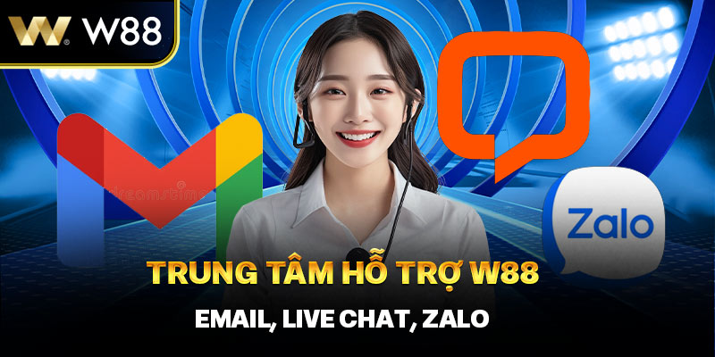 Trung Tâm Hỗ Trợ W88, Email, live chat, Zalo